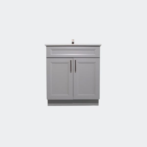 30 inch Step Bevel Vanity in Grey