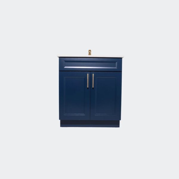 36 inch Step Bevel Vanity in Navy Blue
