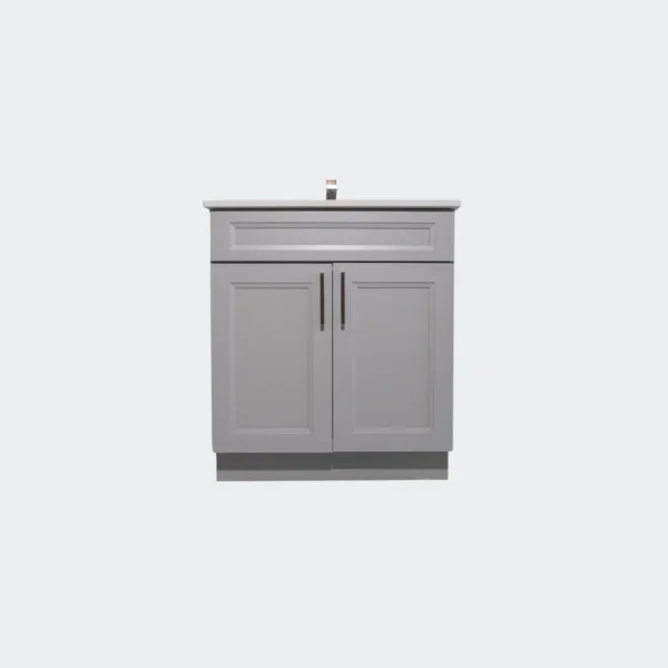 36 inch Step Bevel Solid Wood Vanity in White, Grey, and Navy Blue