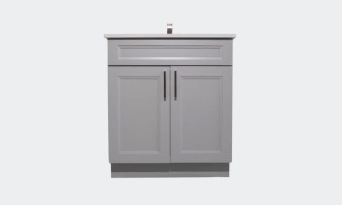 30 inch Step Bevel Vanity in Grey
