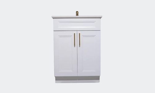 36 inch Step Bevel Vanity in White